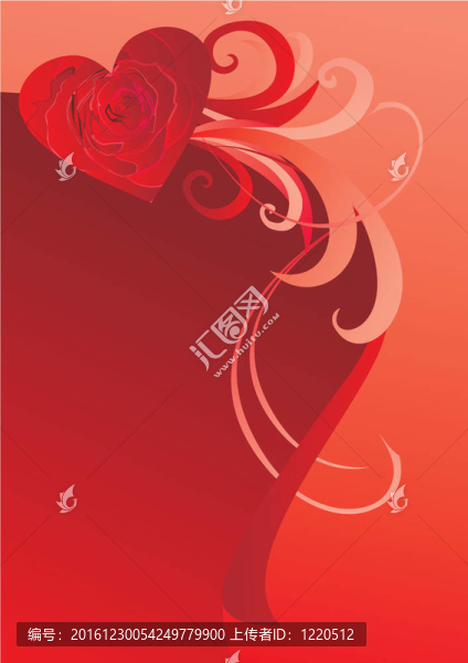 紅心絲帶插畫
