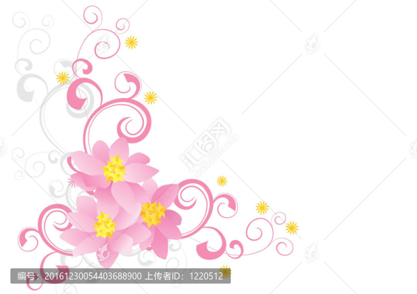 粉紅色的花朵曲線