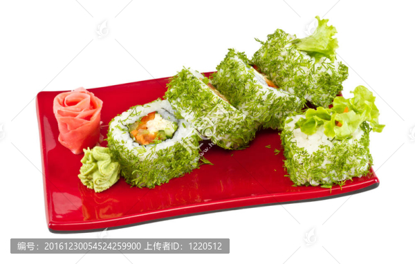 日本的素食卷蒔蘿和蔬菜
