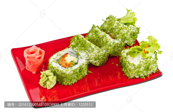 日本的素食卷蒔蘿和蔬菜