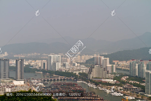 中國海南島；三亞鳥瞰城市