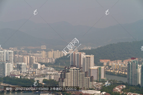 中國海南島；三亞鳥瞰城市