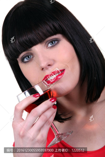 一個女人的肖像玫瑰酒杯