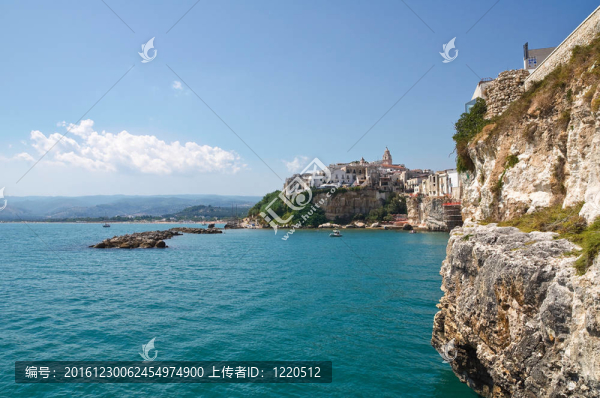 Vieste的全景。普利亞。意大利.
