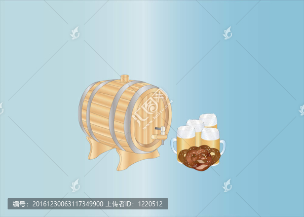 啤酒杯和桶