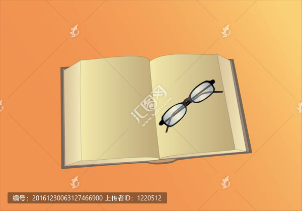 打開書本和眼鏡