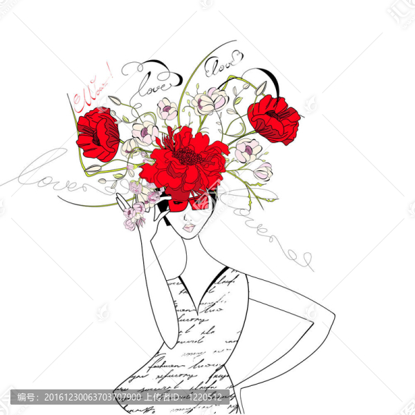 女人與花