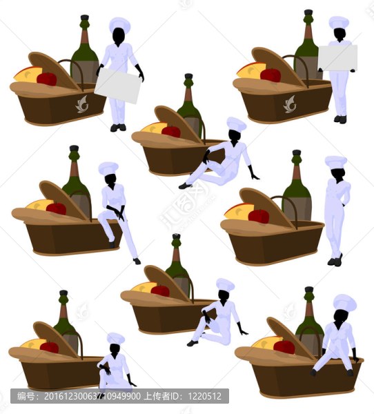 女主廚藝術(shù)插畫剪影