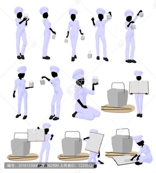 女主廚藝術(shù)插畫剪影