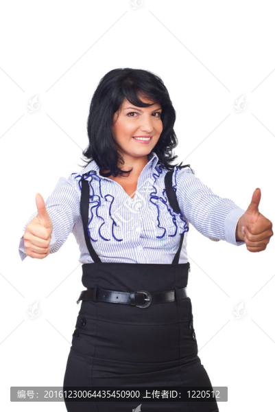 商業(yè)女性豎起大拇指