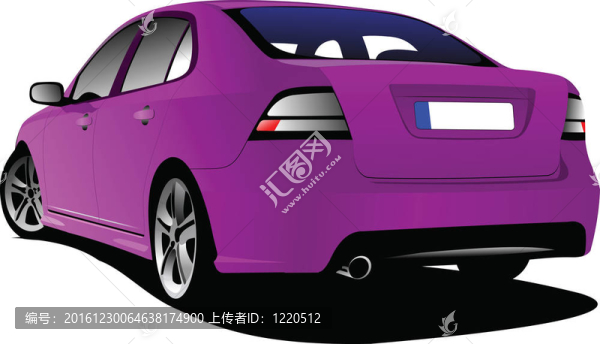 紫色轎車轎車上路