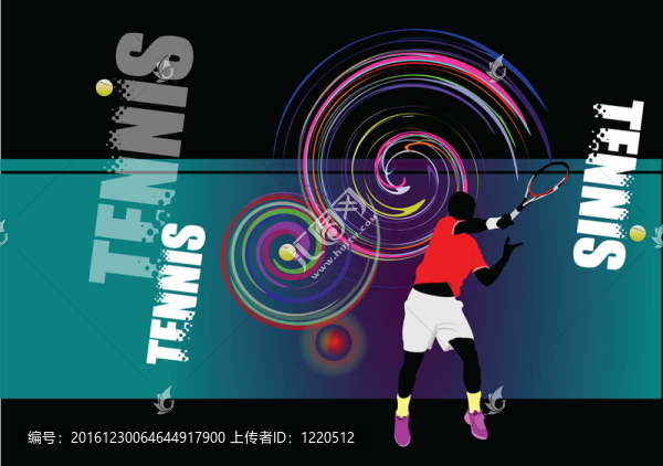 網(wǎng)球運動員海報。彩色空間