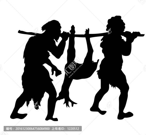 白色背景上古代人的剪影