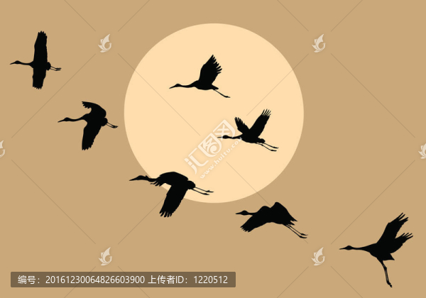 剪影背景太陽飛行起重機
