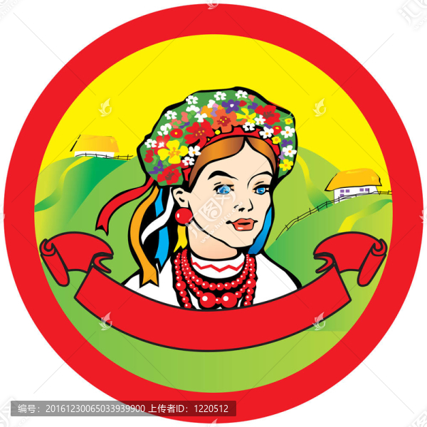 穿著民族服裝的女孩。