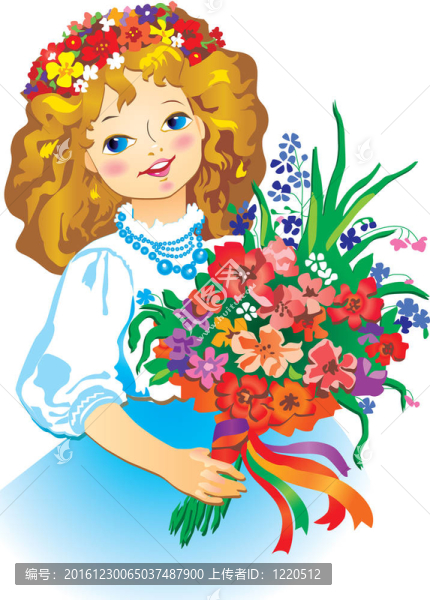花女孩。