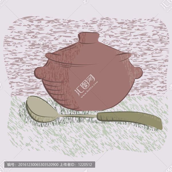 熱銀色餐具插畫