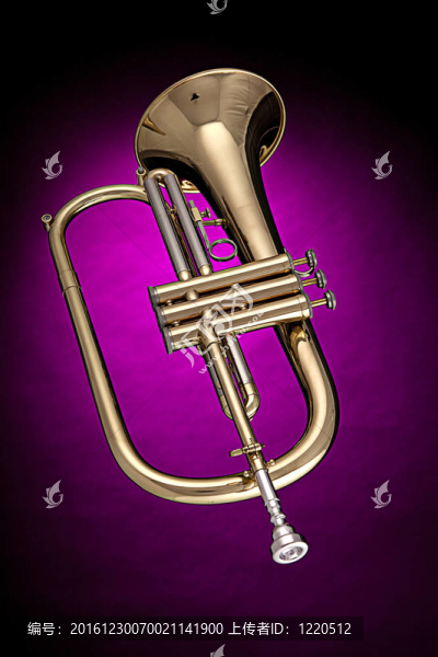 Flugelhorn,Trumpet孤立在粉紅色