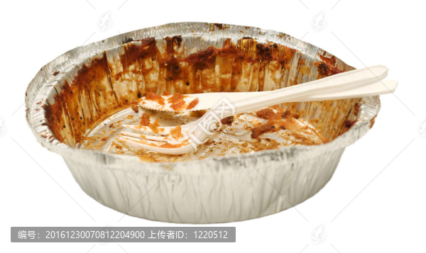 帶塑料刀叉的空外賣食品容器