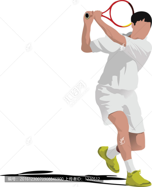 網球運動員。彩色
