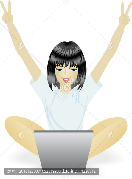 女孩用的筆記本電腦