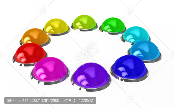 白色背景上的顏色按鈕
