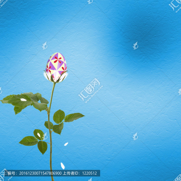 柔和的背景用五彩的雞蛋和鮮花來(lái)慶祝復(fù)活節(jié)