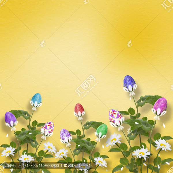 柔和的背景用五彩的雞蛋和鮮花來慶祝復(fù)活節(jié)