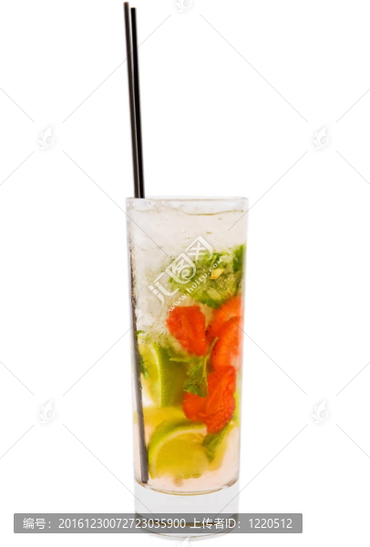 美味爽口的mojito草莓；石灰和薄荷