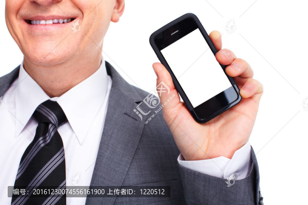 商人打電話。