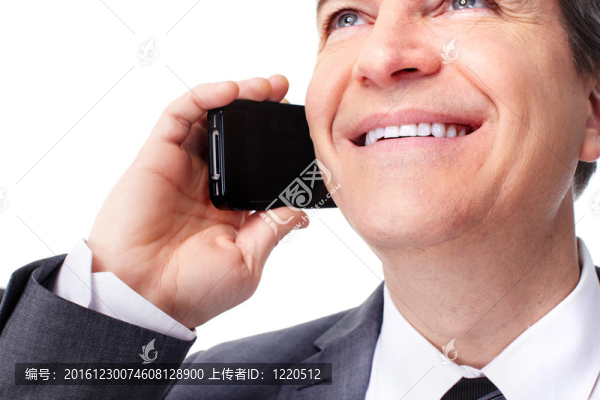 商人打電話。