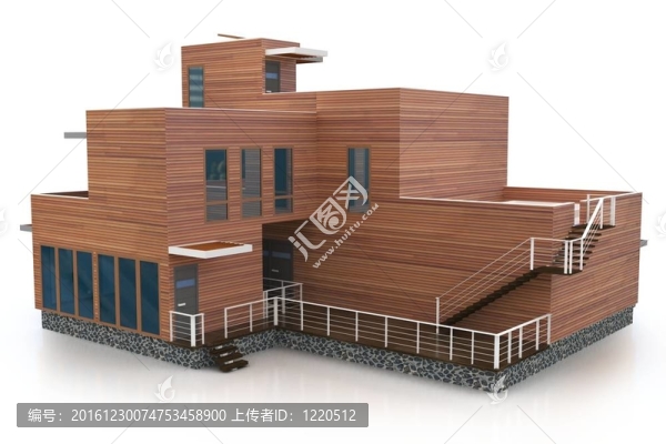 白色三維建筑