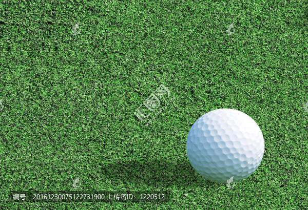 綠色草地上的高爾夫球