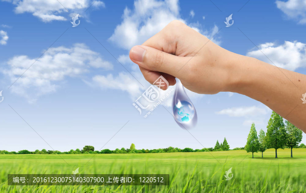 一大滴水手。環(huán)保標(biāo)志