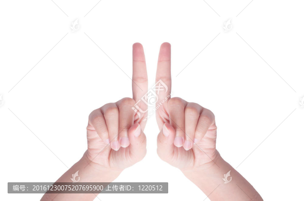 女人的手雙指孤立