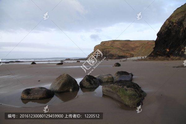 海灘上騎馬；威爾士；英國(guó)