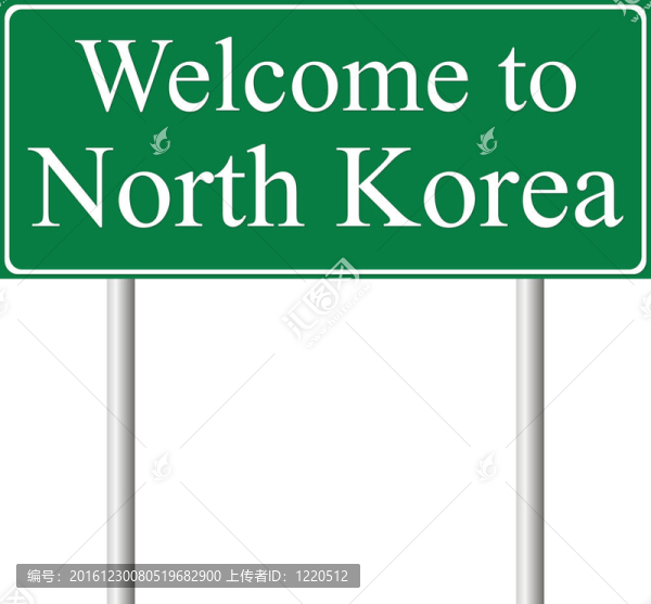 歡迎來(lái)到朝鮮；概念路標(biāo)