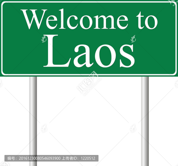 歡迎來到Laos；概念路標(biāo)