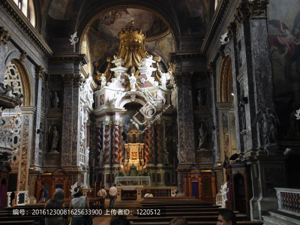 Chiesa,degli,Scalzi室內(nèi)-威尼斯；意大利