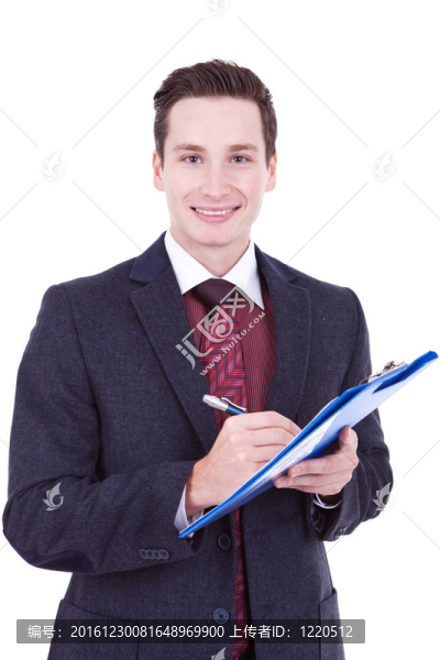 寫(xiě)在剪貼板上的商人
