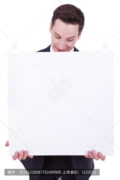 生意人顯示空白的招牌