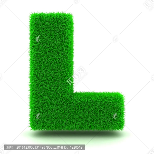 白色背景上的3D綠草信
