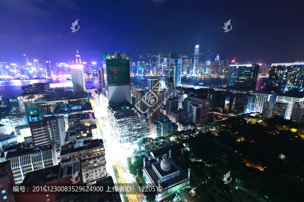 香港市中心城區(qū)的夜晚