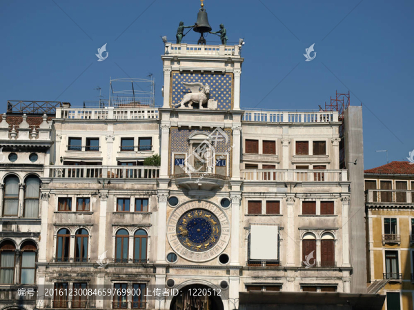 威尼斯Torre戴爾成色圣馬可廣場(chǎng)上。Torre,dell,Orologio（鐘塔）在圣馬克廣場(chǎng)（P
