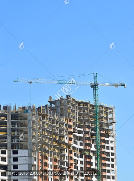 建筑起重機(jī)和建筑在藍(lán)天建設(shè)