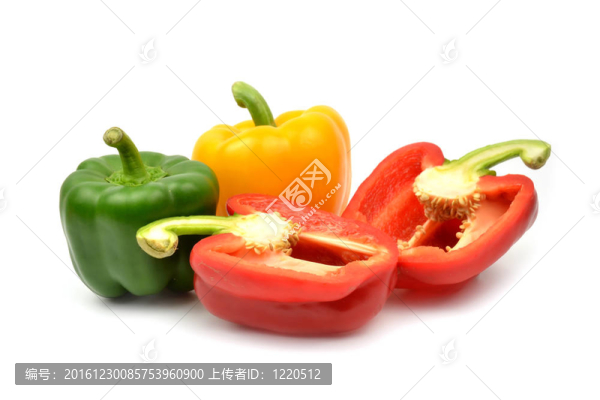 新鮮的彩色辣椒分離