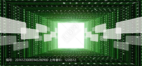 具有觸摸屏接口的綠色矩陣隧道