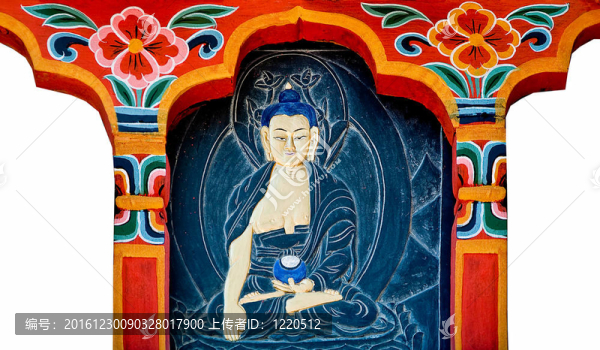 雕刻佛地位不丹風(fēng)格的木材。這是傳統(tǒng)