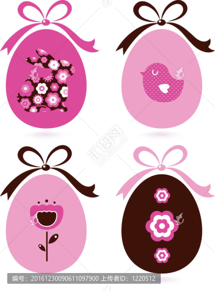 復(fù)古復(fù)活節(jié)彩蛋集白色（粉紅色）