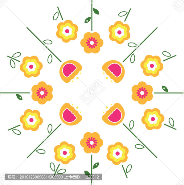 復(fù)古復(fù)古花圓（黃色）